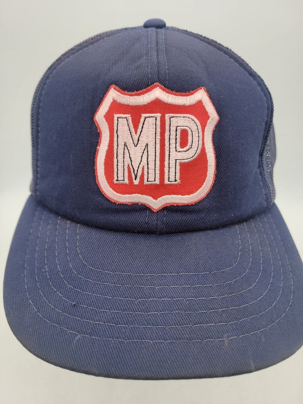 Vintage MP Blue W/ Red Trucker Hat Adjustable Mesh Snapback baseball Cap old